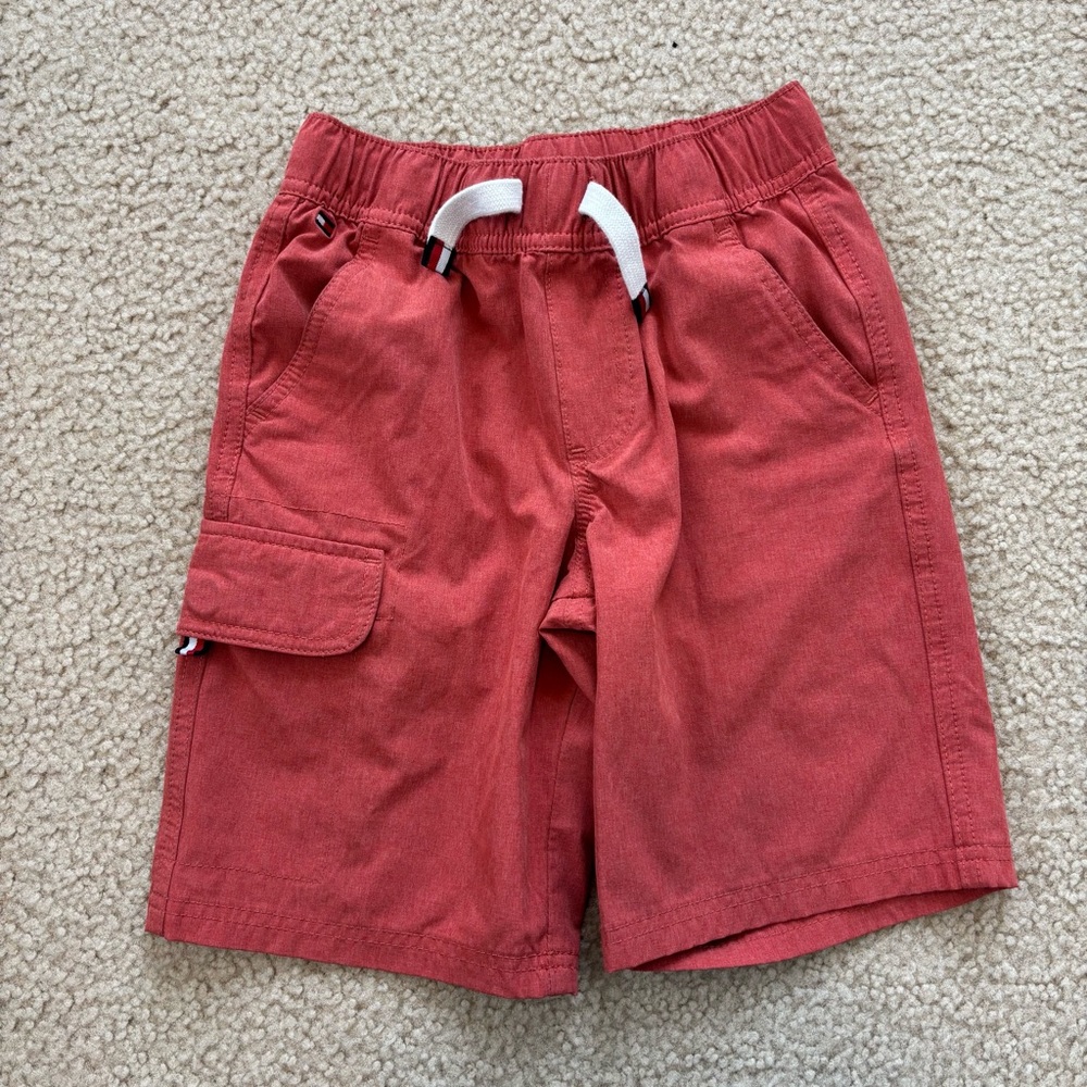 Tommy Hilfiger Kids Red Cargo Shorts Size 8/10